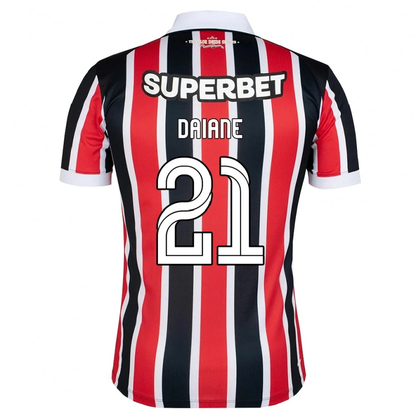 Danxen Bambino Maglia Daiane #21 Rosso Bianco Nero Kit Gara Away 2026/27 Maglietta