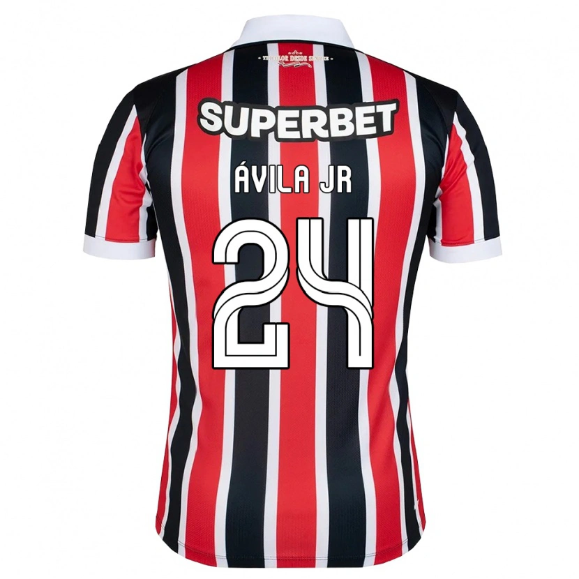 Danxen Bambino Maglia Marvin Ávila Jr #24 Rosso Bianco Nero Kit Gara Away 2026/27 Maglietta