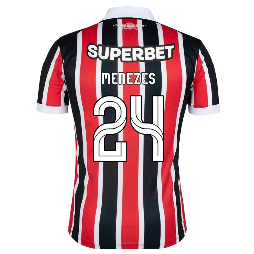 Danxen Bambino Maglia Matheus Menezes #24 Rosso Bianco Nero Kit Gara Away 2026/27 Maglietta