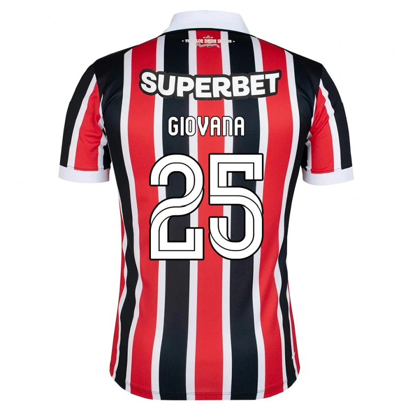 Danxen Bambino Maglia Giovana #25 Rosso Bianco Nero Kit Gara Away 2026/27 Maglietta