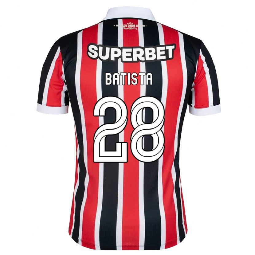 Danxen Bambino Maglia Guilherme Batista #28 Rosso Bianco Nero Kit Gara Away 2026/27 Maglietta