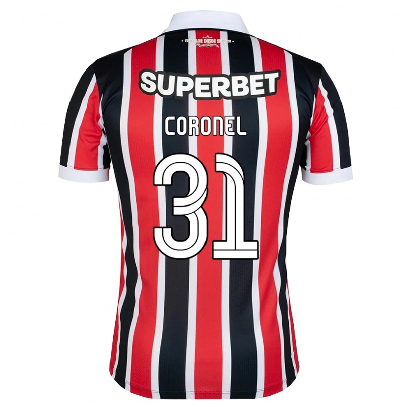 Danxen Bambino Maglia Carlos Coronel #31 Rosso Bianco Nero Kit Gara Away 2026/27 Maglietta
