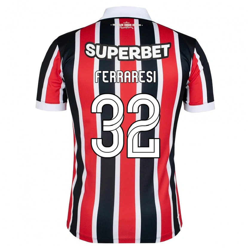 Danxen Bambino Maglia Nahuel Ferraresi #32 Rosso Bianco Nero Kit Gara Away 2026/27 Maglietta