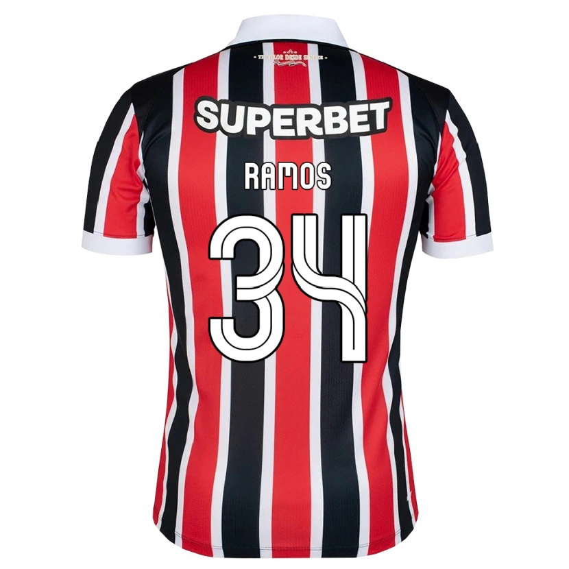 Danxen Bambino Maglia Raí Ramos #34 Rosso Bianco Nero Kit Gara Away 2026/27 Maglietta