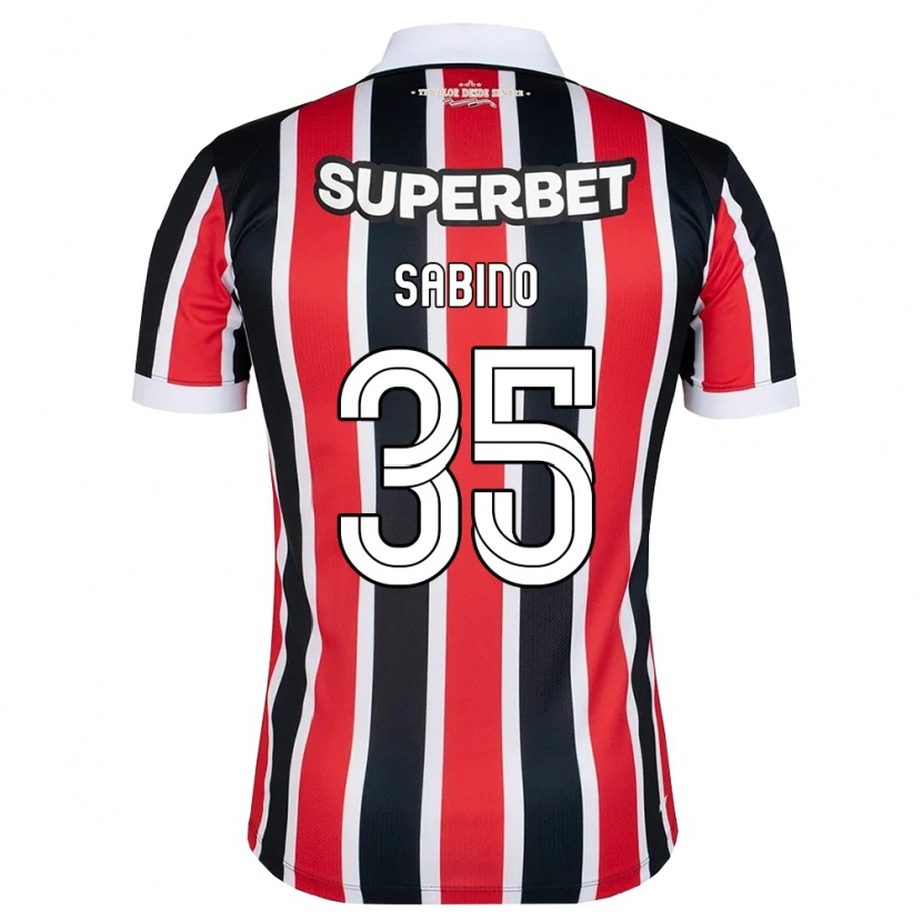Danxen Bambino Maglia José Sabino Chagas Monteiro #35 Rosso Bianco Nero Kit Gara Away 2026/27 Maglietta