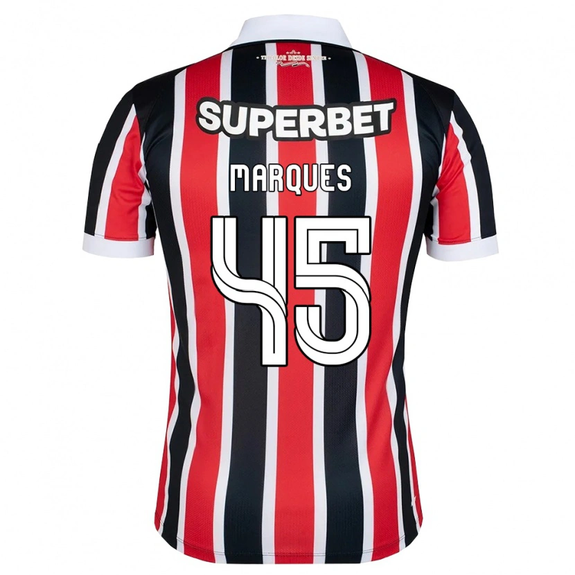 Danxen Bambino Maglia Lucca Marques Alencar #45 Rosso Bianco Nero Kit Gara Away 2026/27 Maglietta