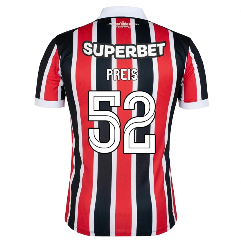 Danxen Bambino Maglia Felipe Preis #52 Rosso Bianco Nero Kit Gara Away 2026/27 Maglietta