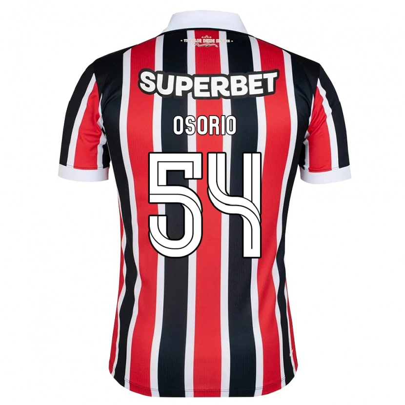 Danxen Bambino Maglia Luis Osorio #54 Rosso Bianco Nero Kit Gara Away 2026/27 Maglietta