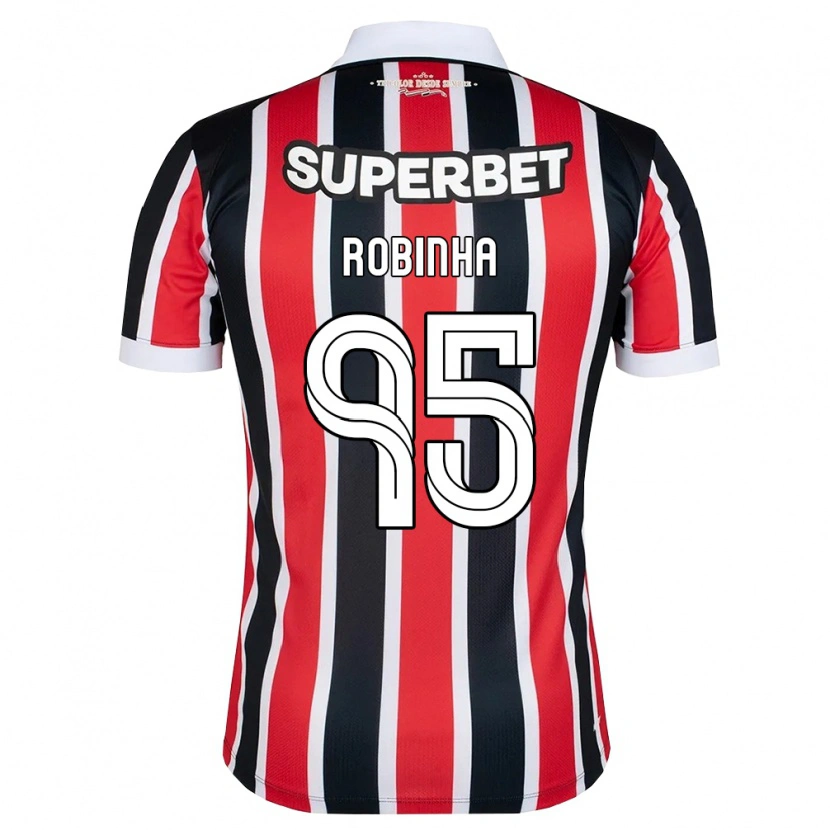 Danxen Bambino Maglia Robinha #95 Rosso Bianco Nero Kit Gara Away 2026/27 Maglietta