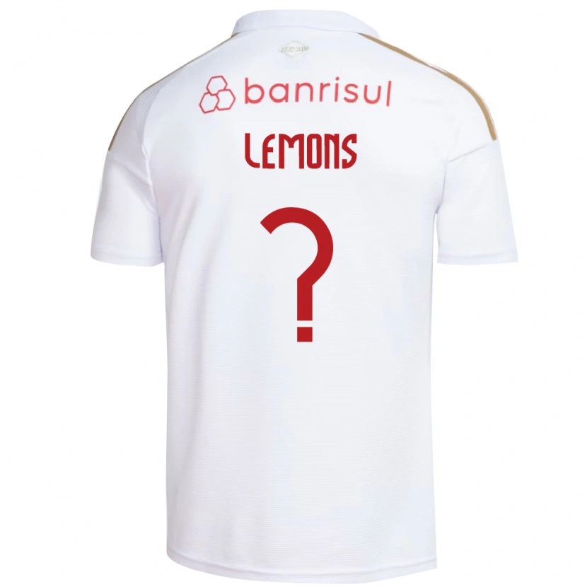 Danxen Bambino Maglia Matheus Lemons #0 Bianco Rosso Kit Gara Away 2026/27 Maglietta