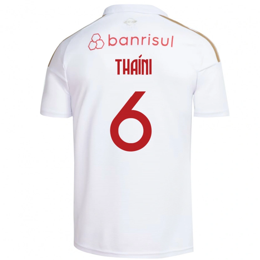 Danxen Bambino Maglia Thaíni #6 Bianco Rosso Kit Gara Away 2026/27 Maglietta