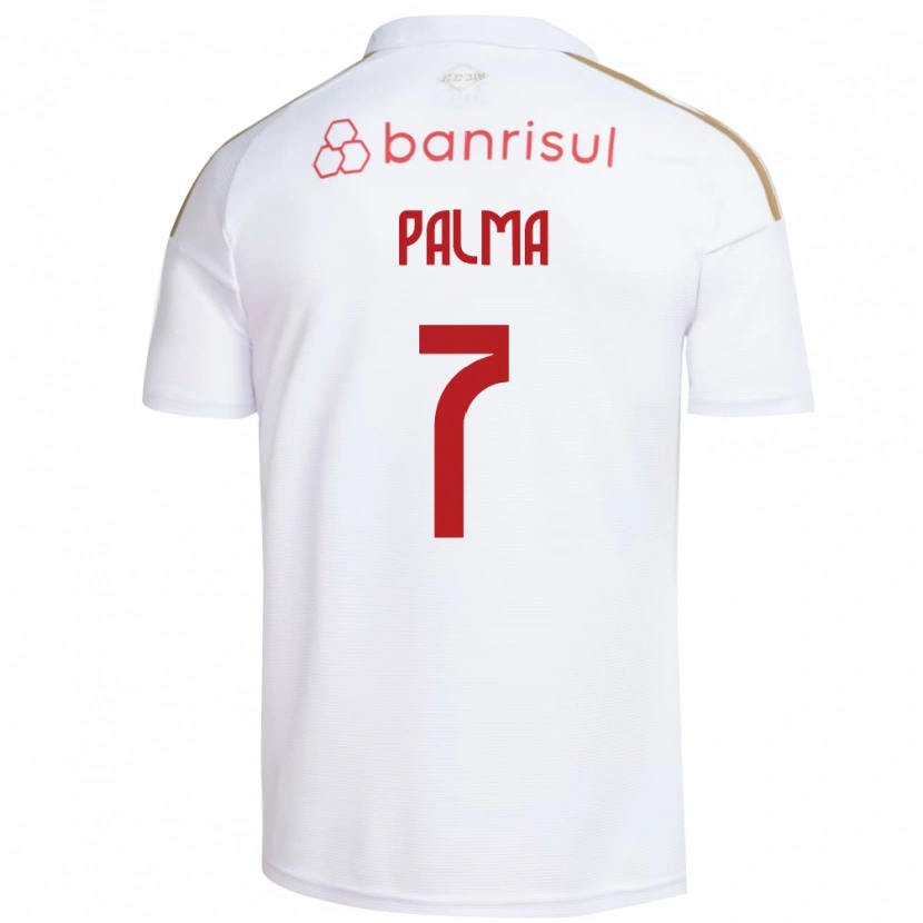 Danxen Bambino Maglia Gabriel Palma #7 Bianco Rosso Kit Gara Away 2026/27 Maglietta