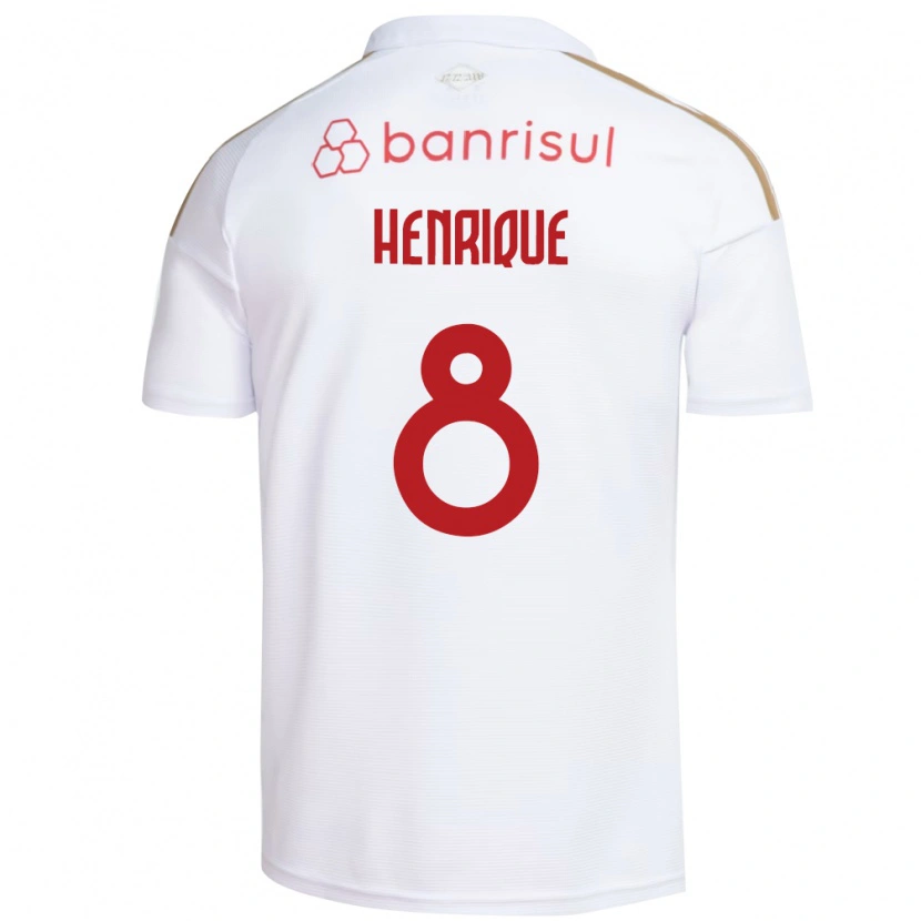 Danxen Bambino Maglia Bruno Henrique #8 Bianco Rosso Kit Gara Away 2026/27 Maglietta