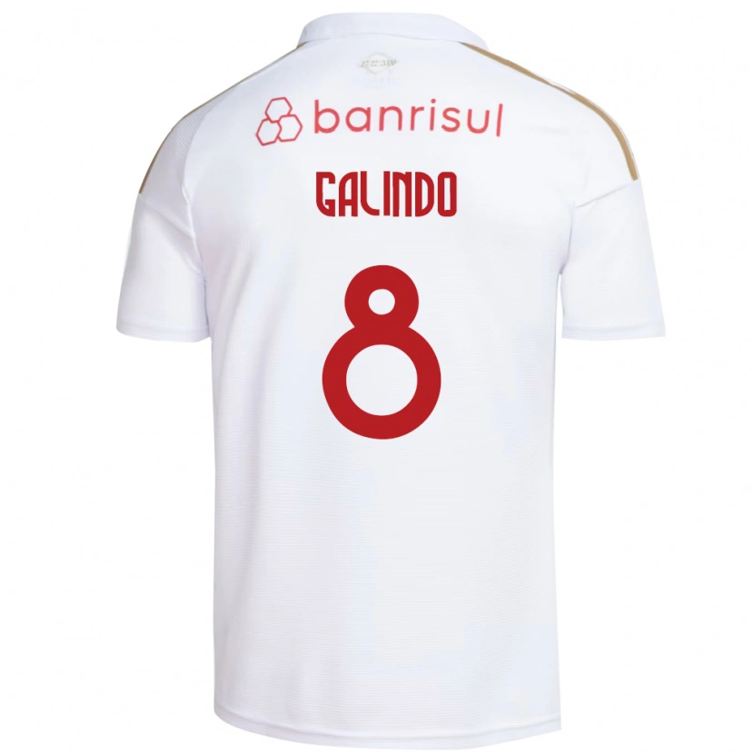 Danxen Bambino Maglia João Galindo #8 Bianco Rosso Kit Gara Away 2026/27 Maglietta