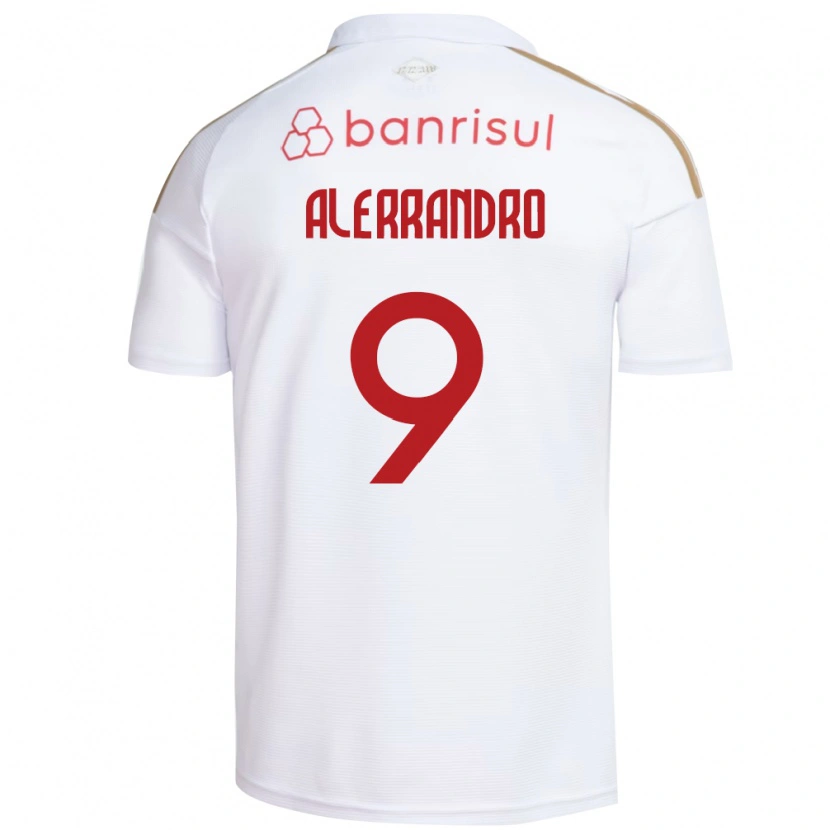 Danxen Bambino Maglia Alerrandro Barra Mansa Realino De Souza #9 Bianco Rosso Kit Gara Away 2026/27 Maglietta