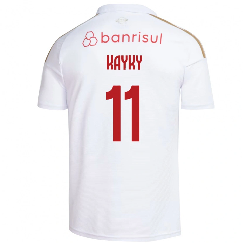 Danxen Bambino Maglia Kayky Da Silva Chagas #11 Bianco Rosso Kit Gara Away 2026/27 Maglietta