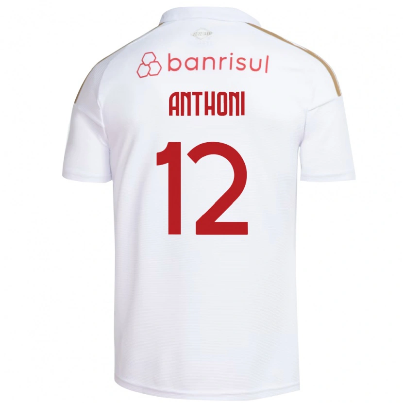 Danxen Bambino Maglia Anthoni Spier Souza #12 Bianco Rosso Kit Gara Away 2026/27 Maglietta