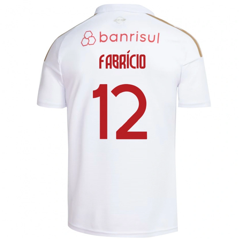 Danxen Bambino Maglia Fabrício #12 Bianco Rosso Kit Gara Away 2026/27 Maglietta