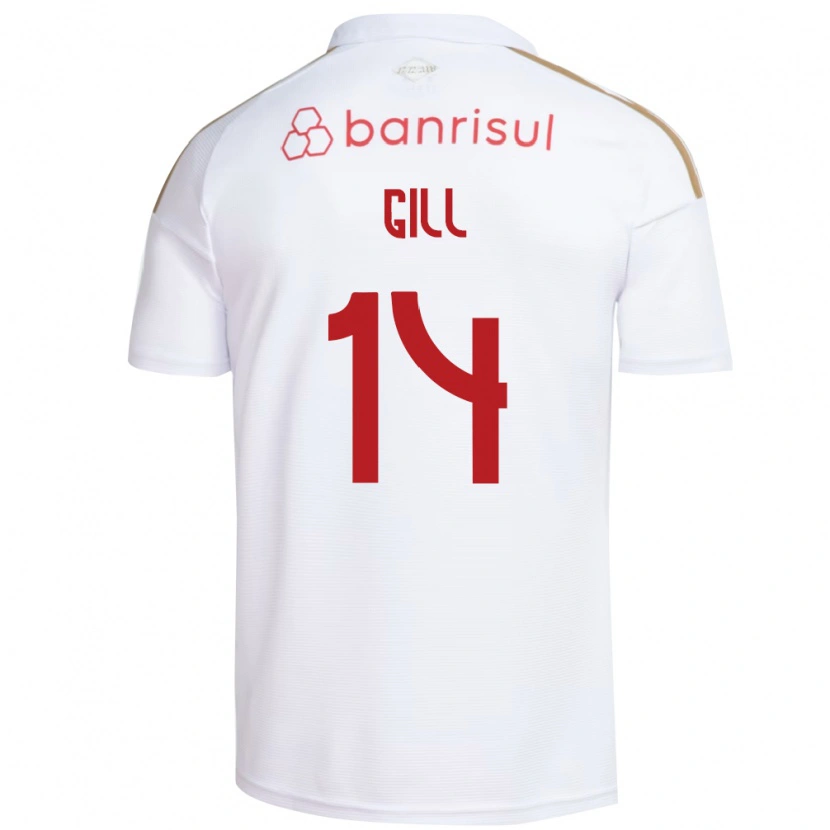 Danxen Bambino Maglia Antonio Gill #14 Bianco Rosso Kit Gara Away 2026/27 Maglietta
