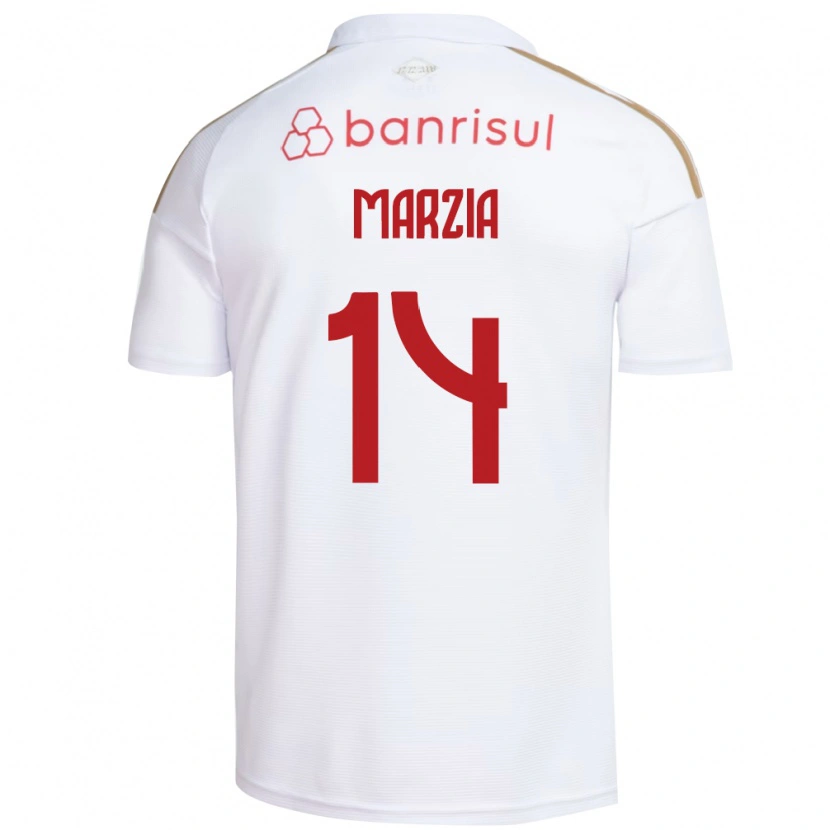 Danxen Bambino Maglia Marzia #14 Bianco Rosso Kit Gara Away 2026/27 Maglietta