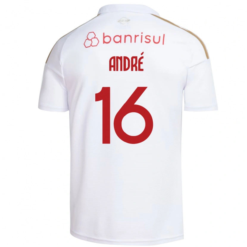 Danxen Bambino Maglia André Sion Lemos Oliveira #16 Bianco Rosso Kit Gara Away 2026/27 Maglietta