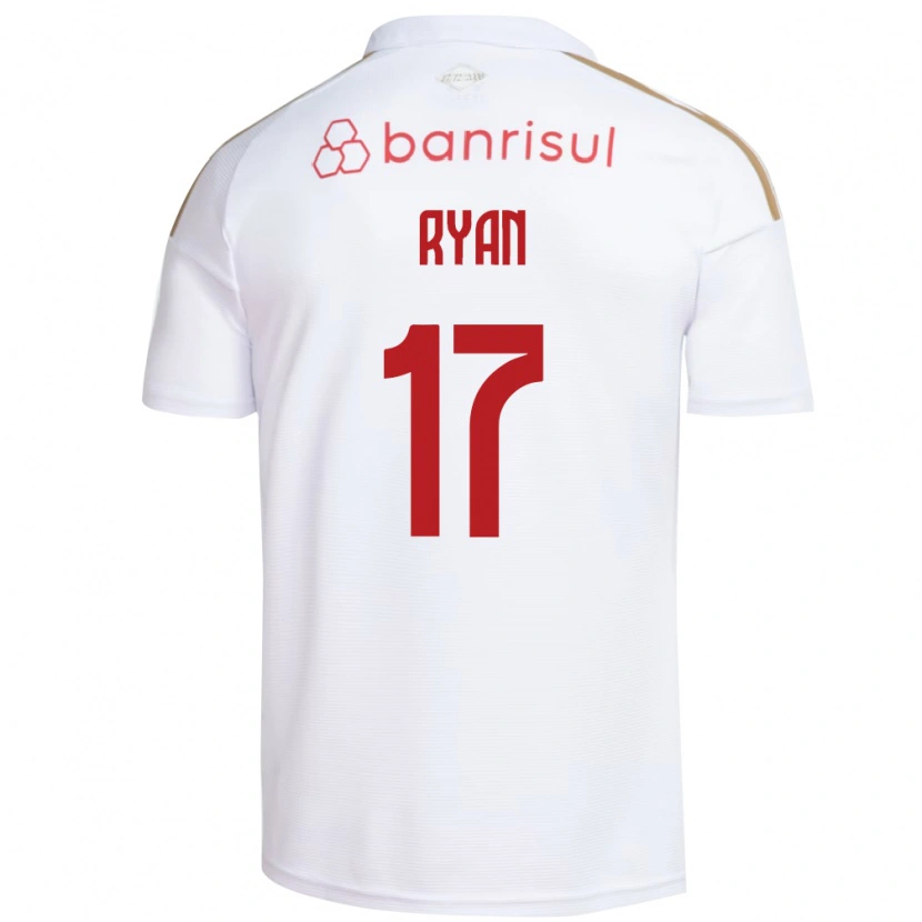Danxen Bambino Maglia Gabriel Ryan #17 Bianco Rosso Kit Gara Away 2026/27 Maglietta