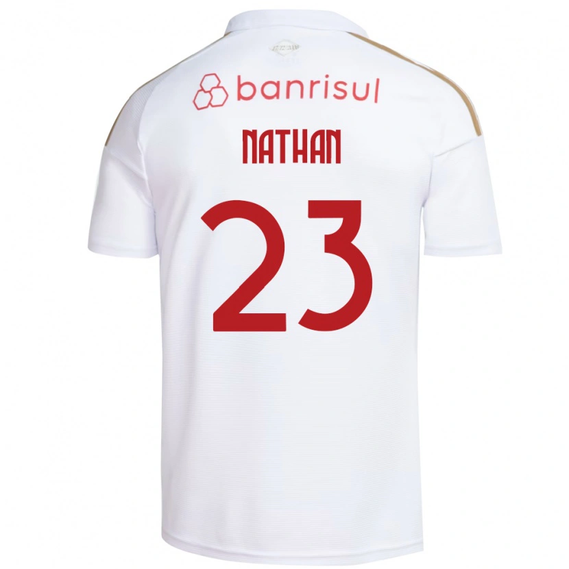 Danxen Bambino Maglia Nathan #23 Bianco Rosso Kit Gara Away 2026/27 Maglietta