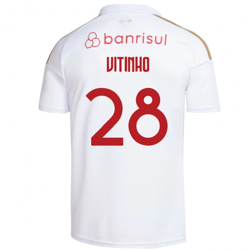 Danxen Bambino Maglia Vitinho #28 Bianco Rosso Kit Gara Away 2026/27 Maglietta