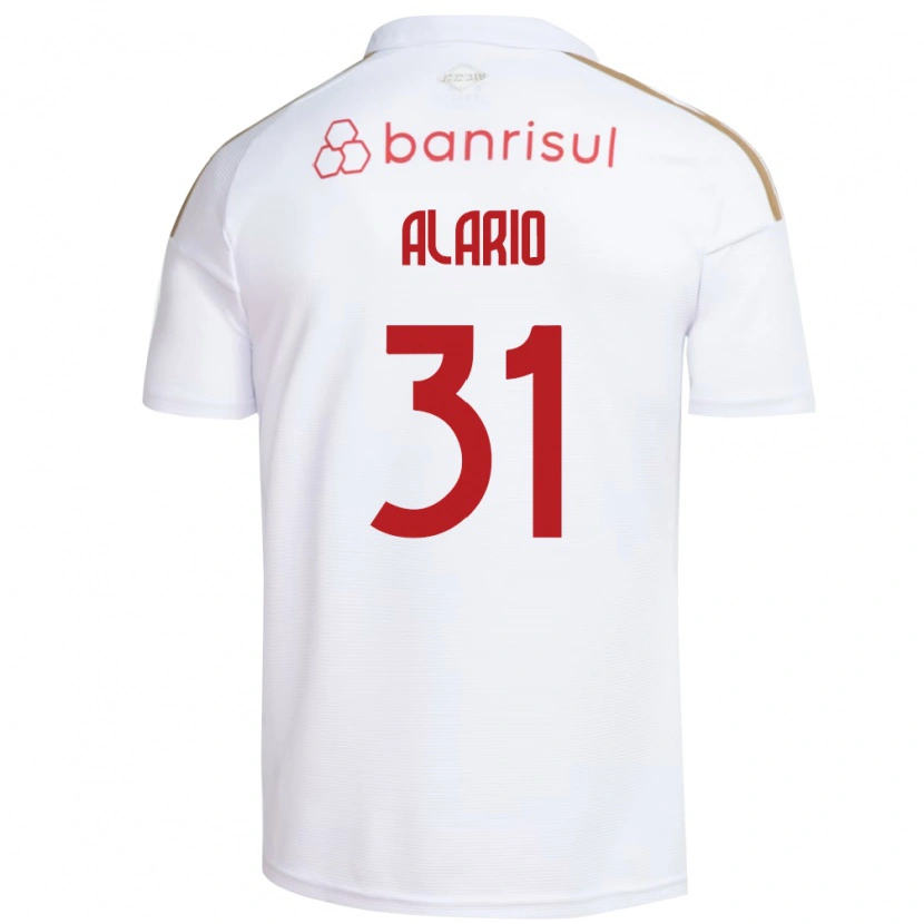 Danxen Bambino Maglia Lucas Alario #31 Bianco Rosso Kit Gara Away 2026/27 Maglietta