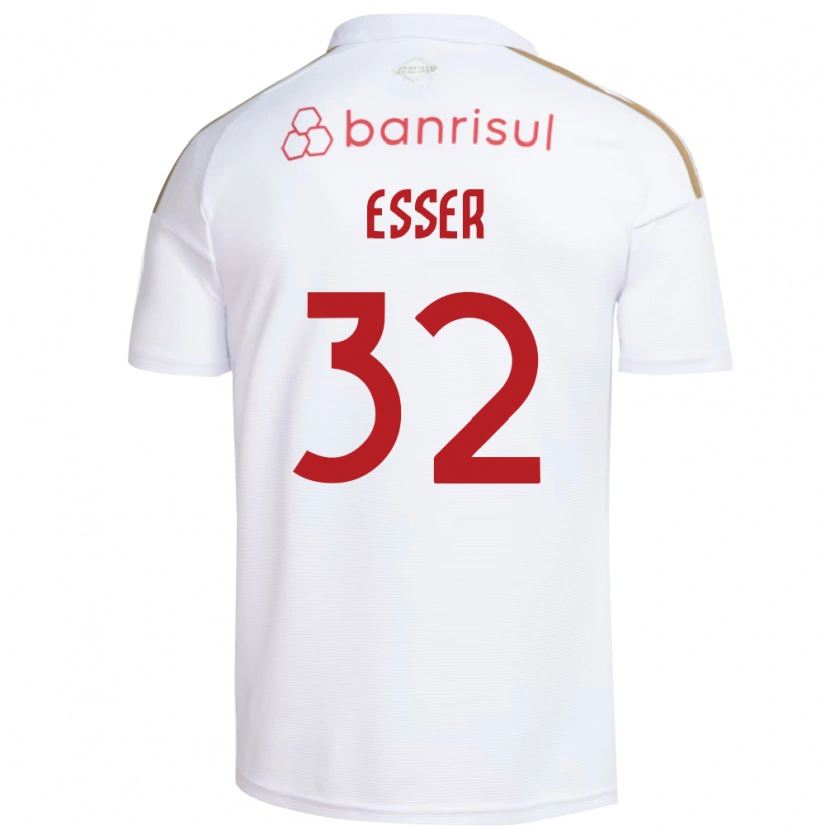 Danxen Bambino Maglia Diego Esser #32 Bianco Rosso Kit Gara Away 2026/27 Maglietta
