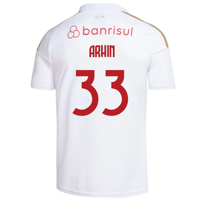 Danxen Bambino Maglia Benjamin Arhin #33 Bianco Rosso Kit Gara Away 2026/27 Maglietta