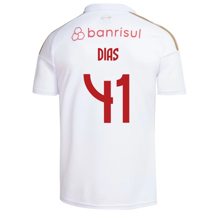 Danxen Bambino Maglia Matheus Dias #41 Bianco Rosso Kit Gara Away 2026/27 Maglietta