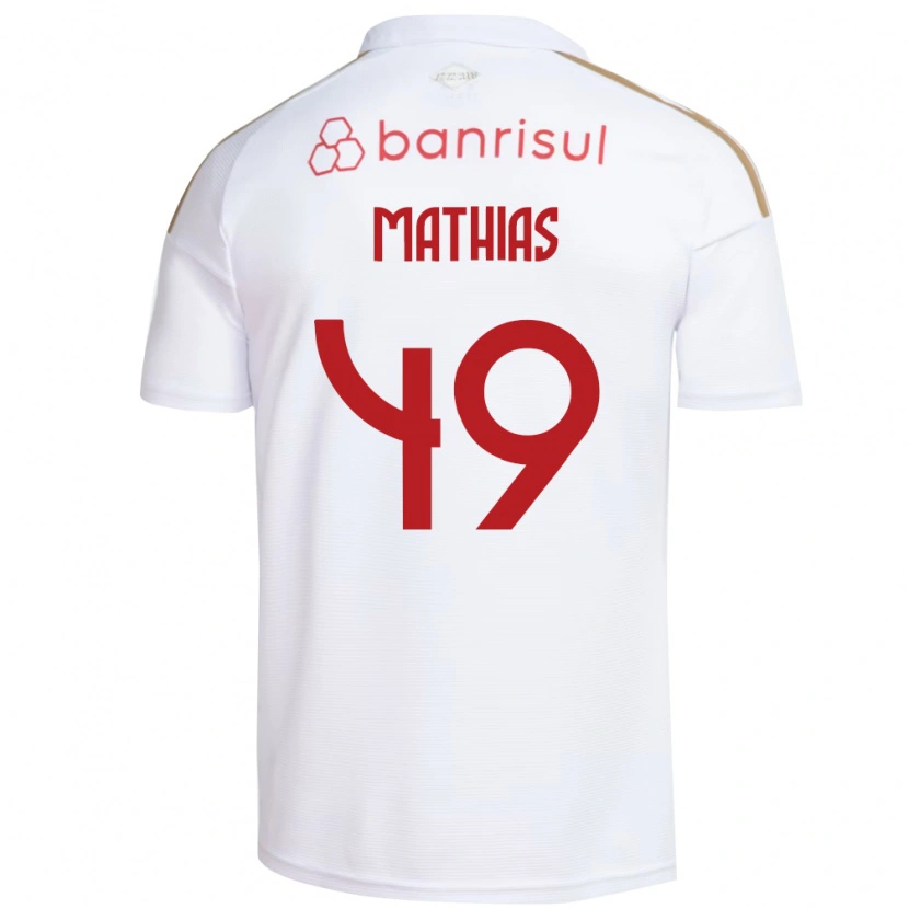 Danxen Bambino Maglia Ricardo Mathias #49 Bianco Rosso Kit Gara Away 2026/27 Maglietta