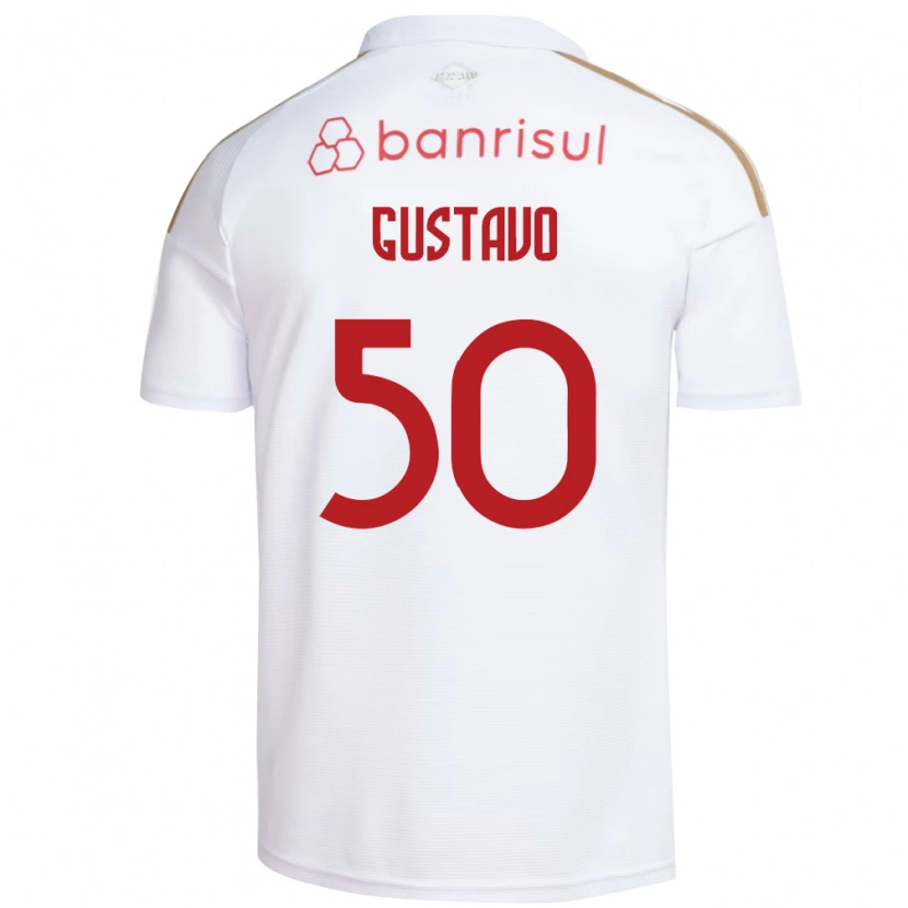 Danxen Bambino Maglia Gustavo Dos Santos #50 Bianco Rosso Kit Gara Away 2026/27 Maglietta