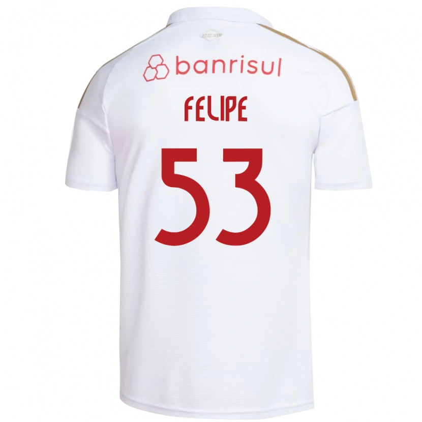 Danxen Bambino Maglia Luiz Felipe #53 Bianco Rosso Kit Gara Away 2026/27 Maglietta