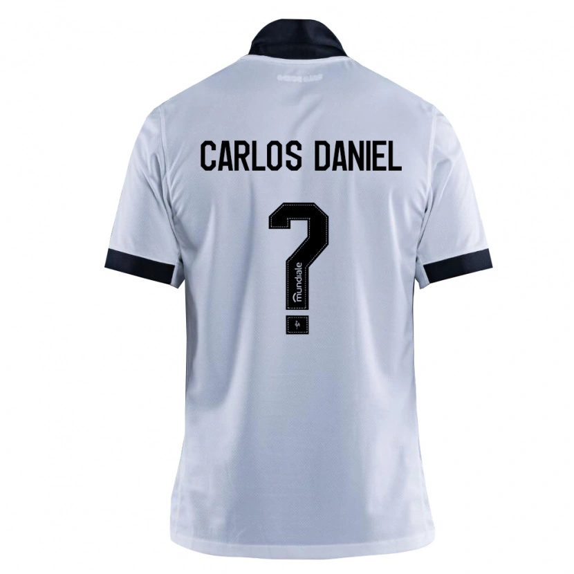 Danxen Bambino Maglia Carlos Daniel #0 Nero Bianco Kit Gara Away 2026/27 Maglietta