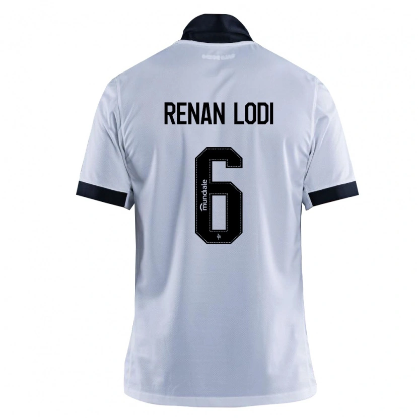Danxen Bambino Maglia Renan Lodi #6 Nero Bianco Kit Gara Away 2026/27 Maglietta