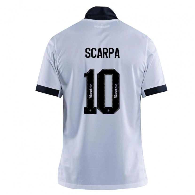 Danxen Bambino Maglia Gustavo Scarpa #10 Nero Bianco Kit Gara Away 2026/27 Maglietta