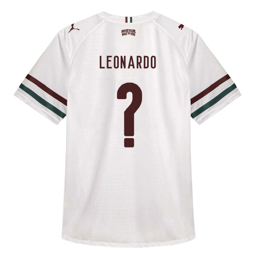 Danxen Bambino Maglia Leonardo Victor Cardoso Dos Santos #0 Bianco Verde Borgogna Kit Gara Away 2026/27 Maglietta