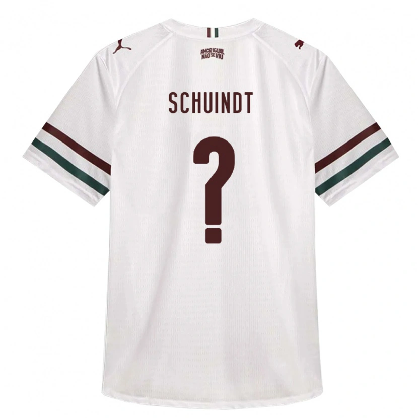 Danxen Bambino Maglia Davi Schuindt #0 Bianco Verde Borgogna Kit Gara Away 2026/27 Maglietta