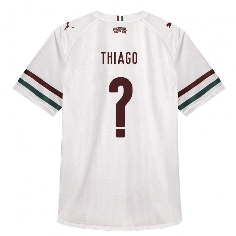 Danxen Bambino Maglia Thiago #0 Bianco Verde Borgogna Kit Gara Away 2026/27 Maglietta