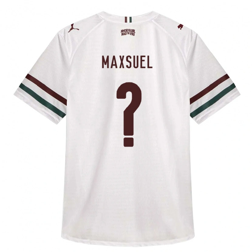 Danxen Bambino Maglia Maxsuel #0 Bianco Verde Borgogna Kit Gara Away 2026/27 Maglietta