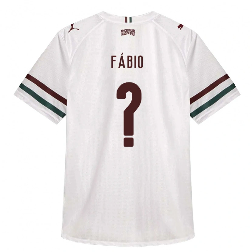 Danxen Bambino Maglia Fábio #0 Bianco Verde Borgogna Kit Gara Away 2026/27 Maglietta