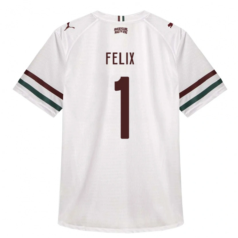 Danxen Bambino Maglia Gustavo Felix #1 Bianco Verde Borgogna Kit Gara Away 2026/27 Maglietta
