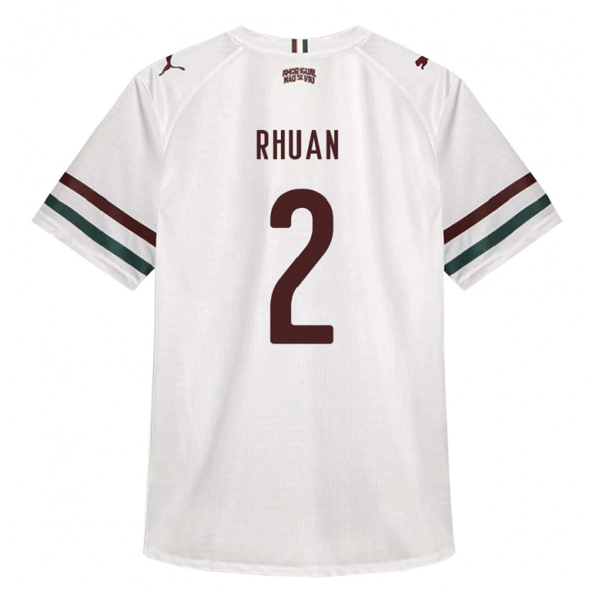 Danxen Bambino Maglia Rhuan Allan Dourado Ribeiro #2 Bianco Verde Borgogna Kit Gara Away 2026/27 Maglietta