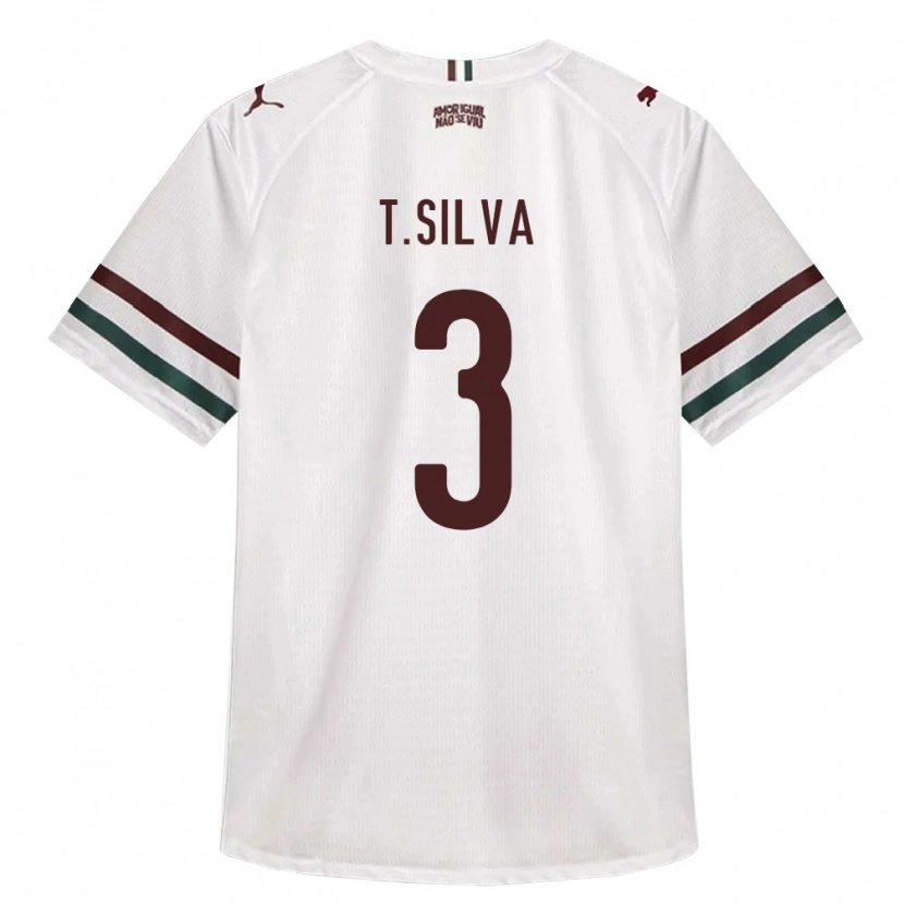 Danxen Bambino Maglia Thiago Silva #3 Bianco Verde Borgogna Kit Gara Away 2026/27 Maglietta