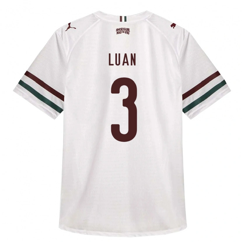 Danxen Bambino Maglia Luan Braga Fernandes #3 Bianco Verde Borgogna Kit Gara Away 2026/27 Maglietta