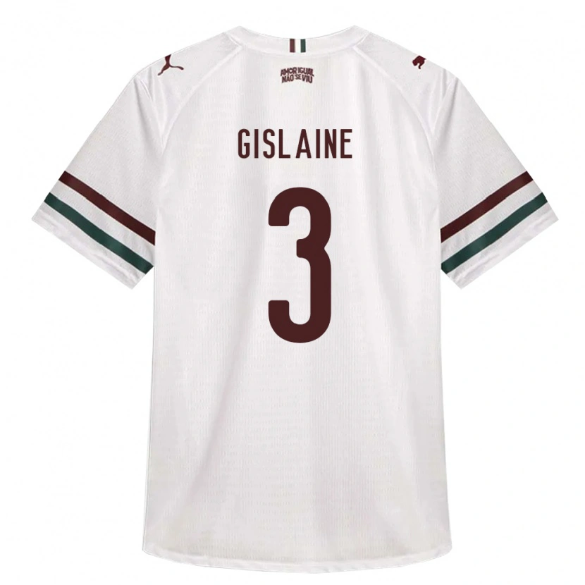 Danxen Bambino Maglia Gislaine #3 Bianco Verde Borgogna Kit Gara Away 2026/27 Maglietta