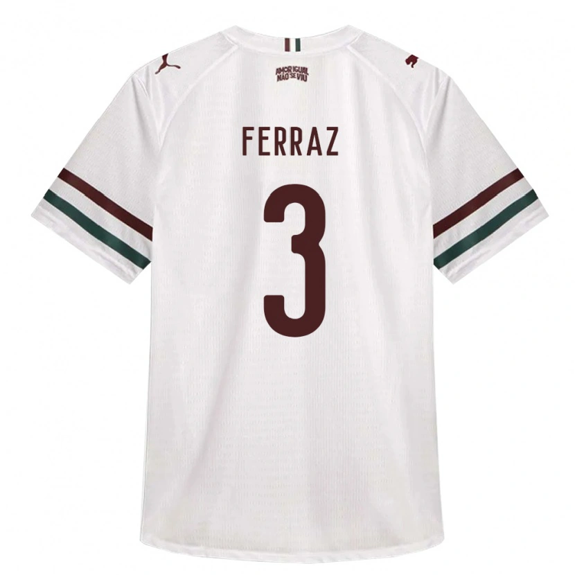 Danxen Bambino Maglia Matheus Ferraz #3 Bianco Verde Borgogna Kit Gara Away 2026/27 Maglietta