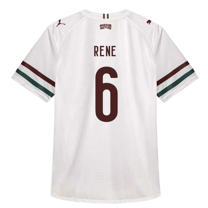 Danxen Bambino Maglia Renê Rodrigues Martins #6 Bianco Verde Borgogna Kit Gara Away 2026/27 Maglietta